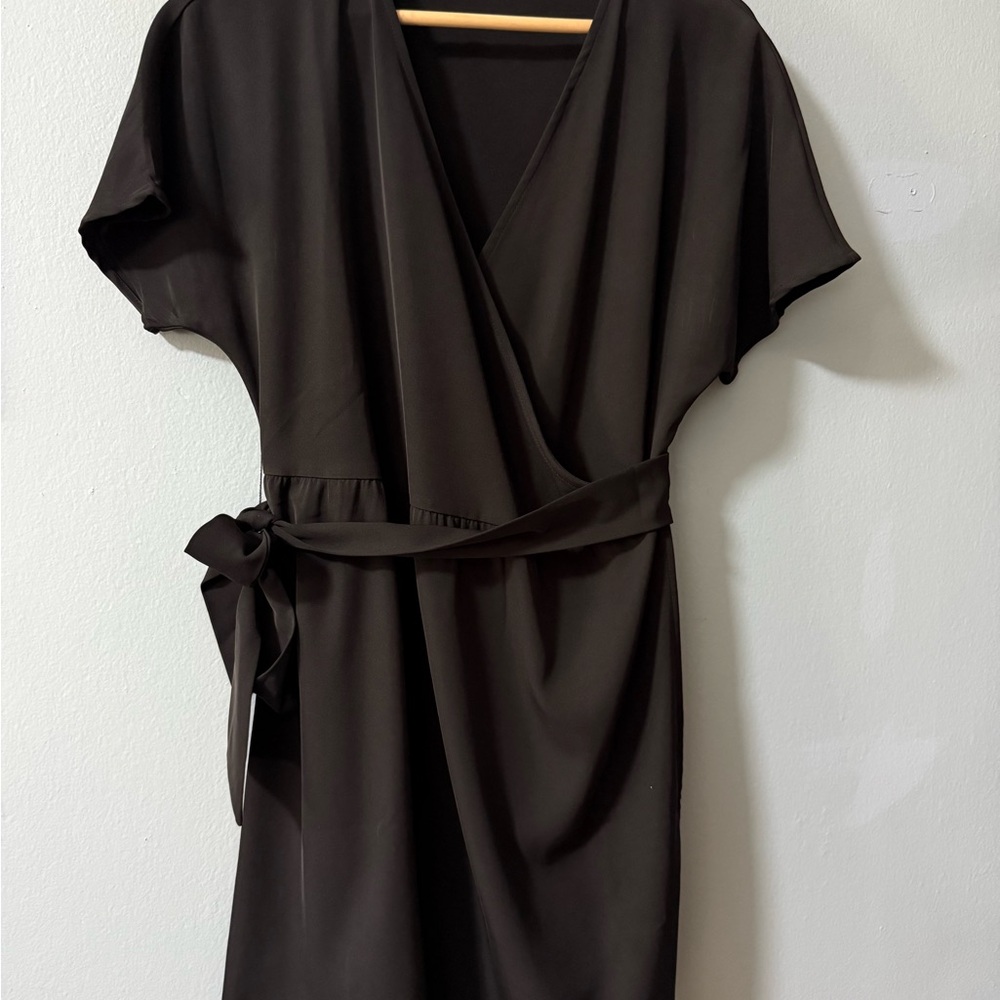 Hazel Black Wrap Mini Dress